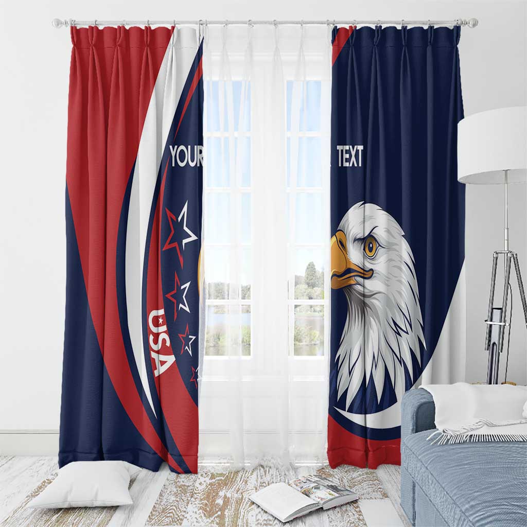 Custom USA Rugby Window Curtain Go Eagles Sporty Style - Wonder Print Shop