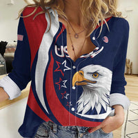 Custom USA Rugby Women Casual Shirt Go Eagles Sporty Style - Wonder Print Shop