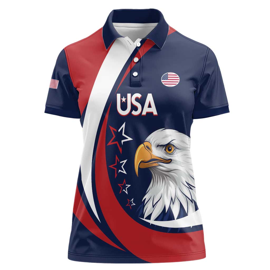 Custom USA Rugby Women Polo Shirt Go Eagles Sporty Style - Wonder Print Shop