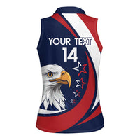 Custom USA Rugby Women Sleeveless Polo Shirt Go Eagles Sporty Style - Wonder Print Shop