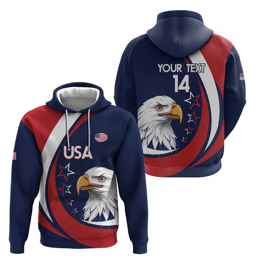 Custom USA Rugby Zip Hoodie Go Eagles Sporty Style - Wonder Print Shop