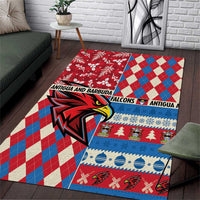Antigua & Barbuda Cricket Christmas Area Rug Merry Xmas Falcons - Wonder Print Shop