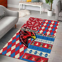 Antigua & Barbuda Cricket Christmas Area Rug Merry Xmas Falcons - Wonder Print Shop