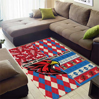 Antigua & Barbuda Cricket Christmas Area Rug Merry Xmas Falcons - Wonder Print Shop