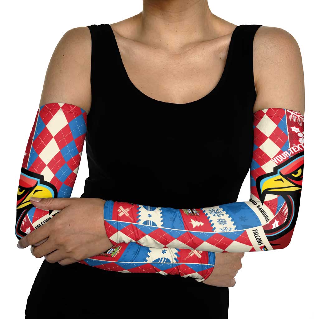Personalized Antigua & Barbuda Cricket Christmas Arm Sleeves Merry Xmas Falcons - Wonder Print Shop
