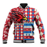 Personalized Antigua & Barbuda Cricket Christmas Baseball Jacket Merry Xmas Falcons - Wonder Print Shop