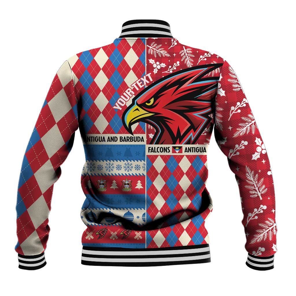 Personalized Antigua & Barbuda Cricket Christmas Baseball Jacket Merry Xmas Falcons - Wonder Print Shop