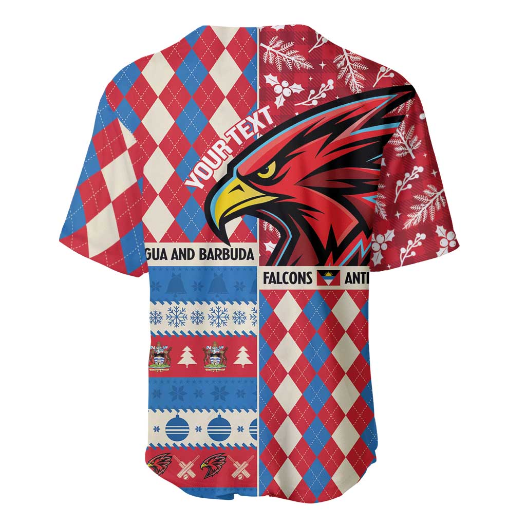 Personalized Antigua & Barbuda Cricket Christmas Baseball Jersey Merry Xmas Falcons - Wonder Print Shop