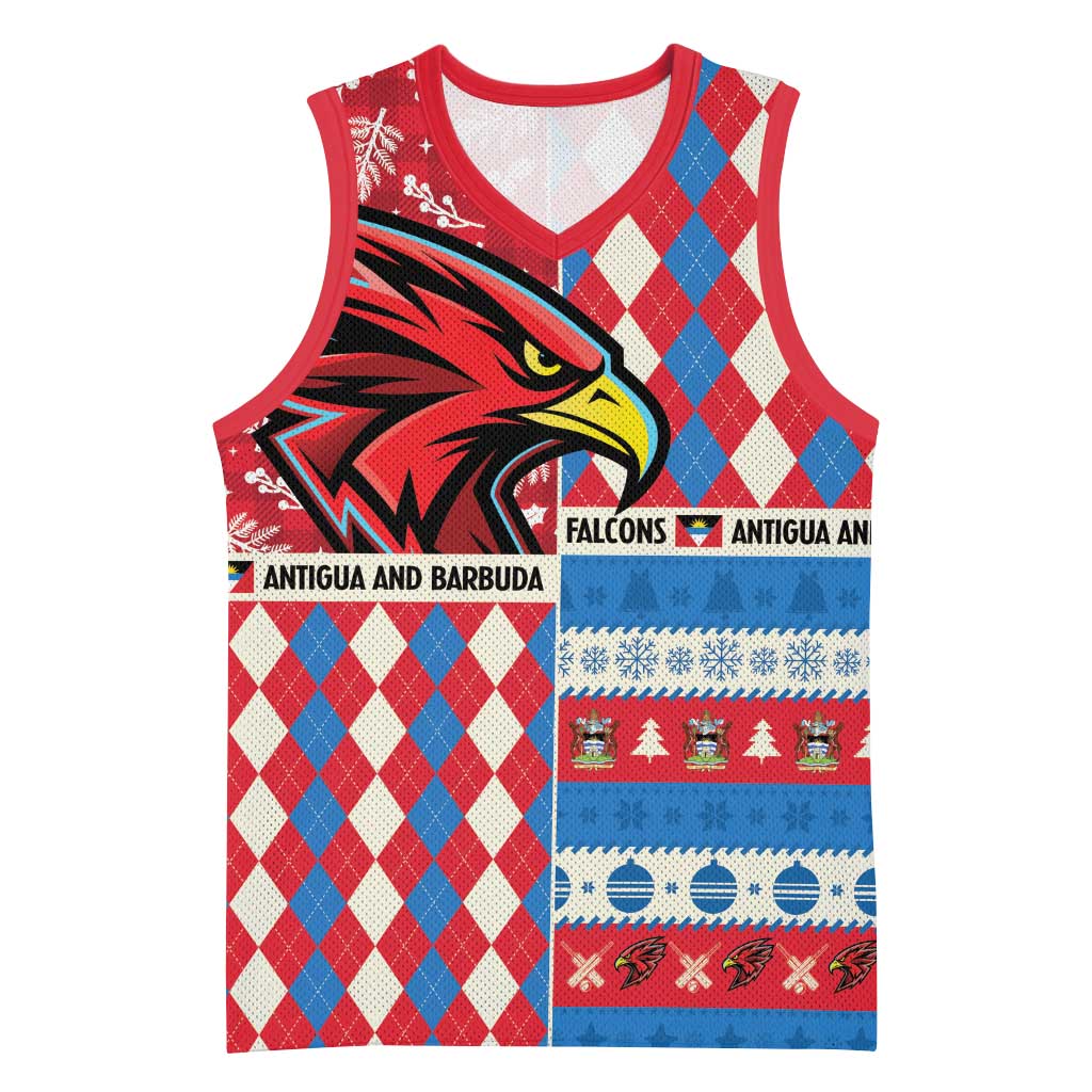 Personalized Antigua & Barbuda Cricket Christmas Basketball Jersey Merry Xmas Falcons - Wonder Print Shop