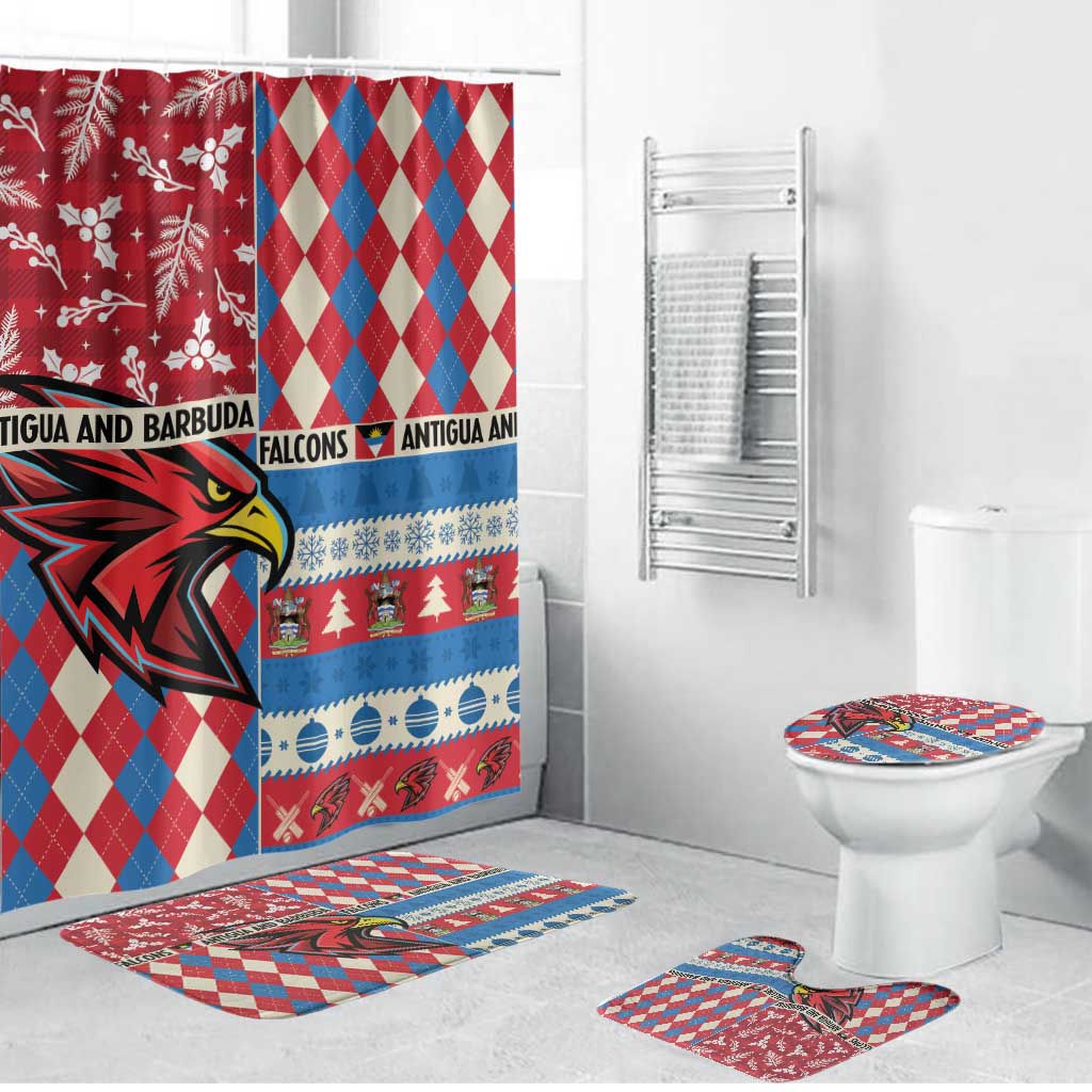 Antigua & Barbuda Cricket Christmas Bathroom Set Merry Xmas Falcons - Wonder Print Shop