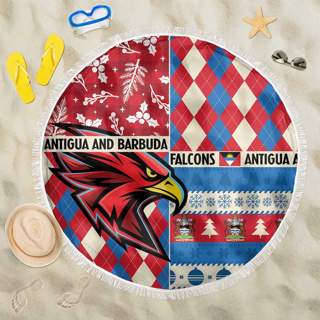 Antigua & Barbuda Cricket Christmas Beach Blanket Merry Xmas Falcons - Wonder Print Shop