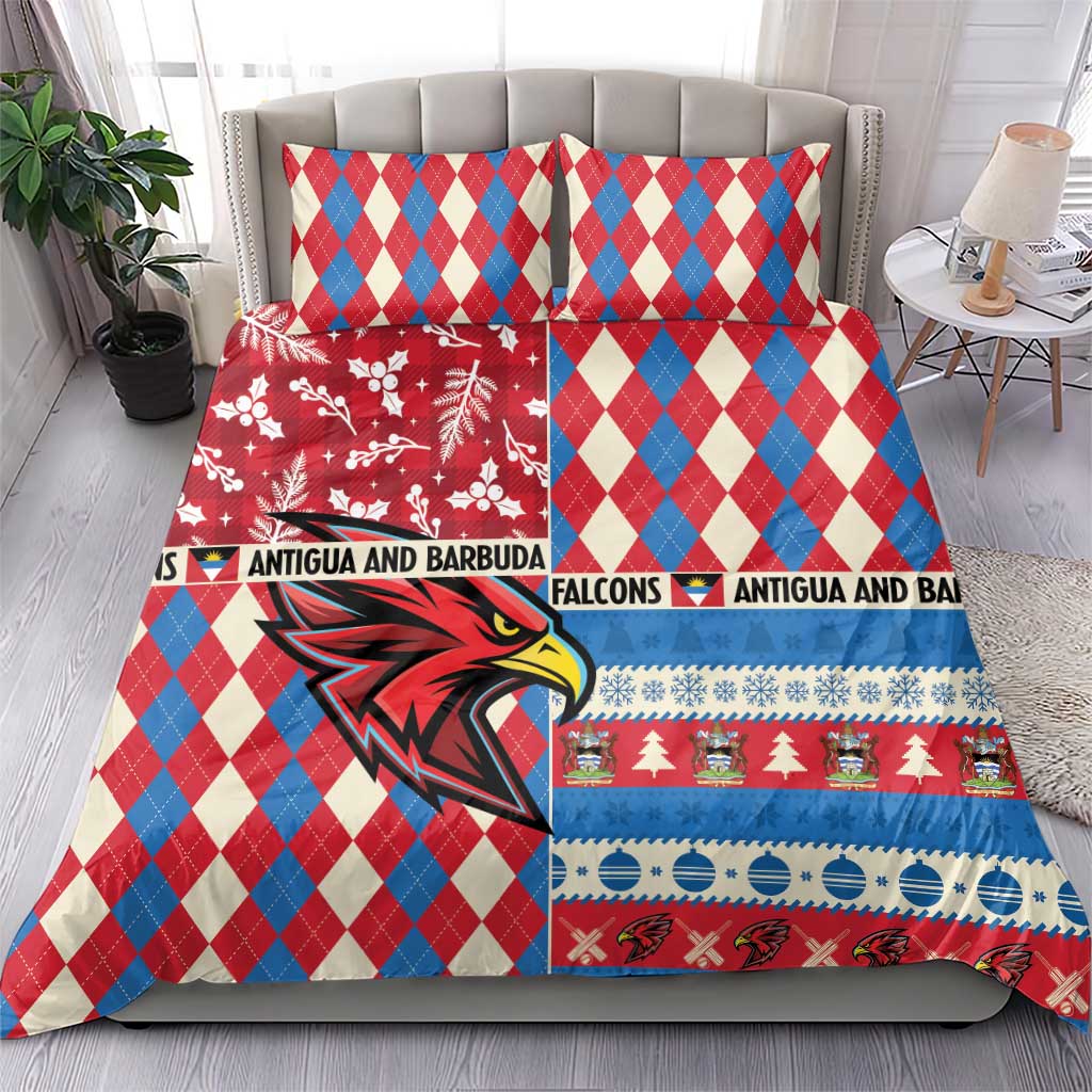 Antigua & Barbuda Cricket Christmas Bedding Set Merry Xmas Falcons - Wonder Print Shop