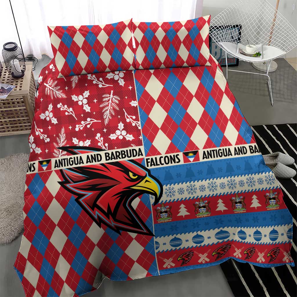 Antigua & Barbuda Cricket Christmas Bedding Set Merry Xmas Falcons - Wonder Print Shop