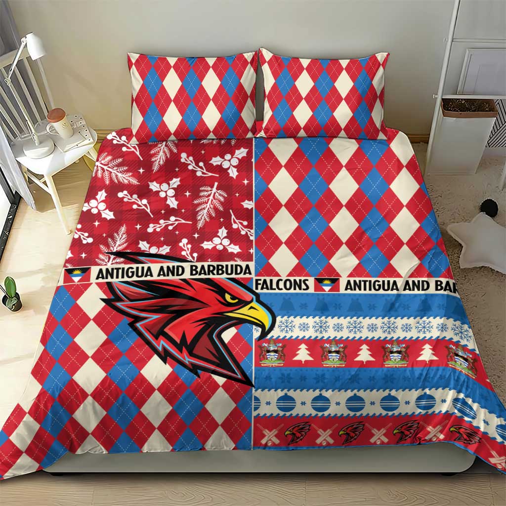 Antigua & Barbuda Cricket Christmas Bedding Set Merry Xmas Falcons - Wonder Print Shop