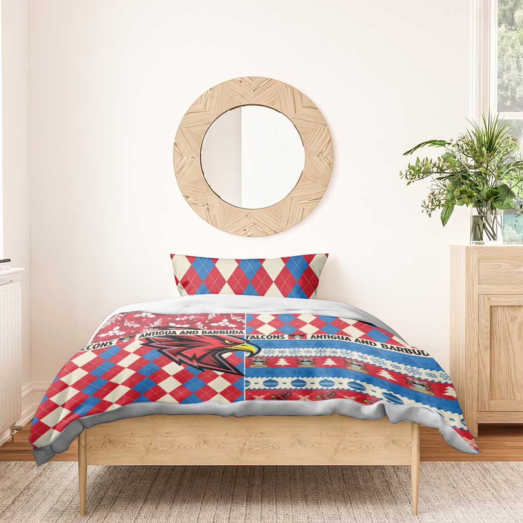 Antigua & Barbuda Cricket Christmas Bedding Set Merry Xmas Falcons - Wonder Print Shop