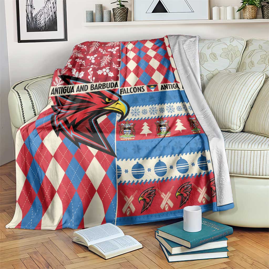 Antigua & Barbuda Cricket Christmas Blanket Merry Xmas Falcons - Wonder Print Shop