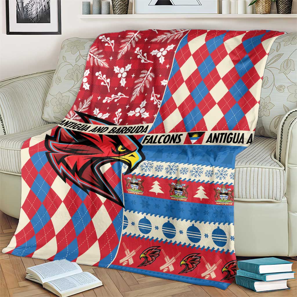 Antigua & Barbuda Cricket Christmas Blanket Merry Xmas Falcons - Wonder Print Shop