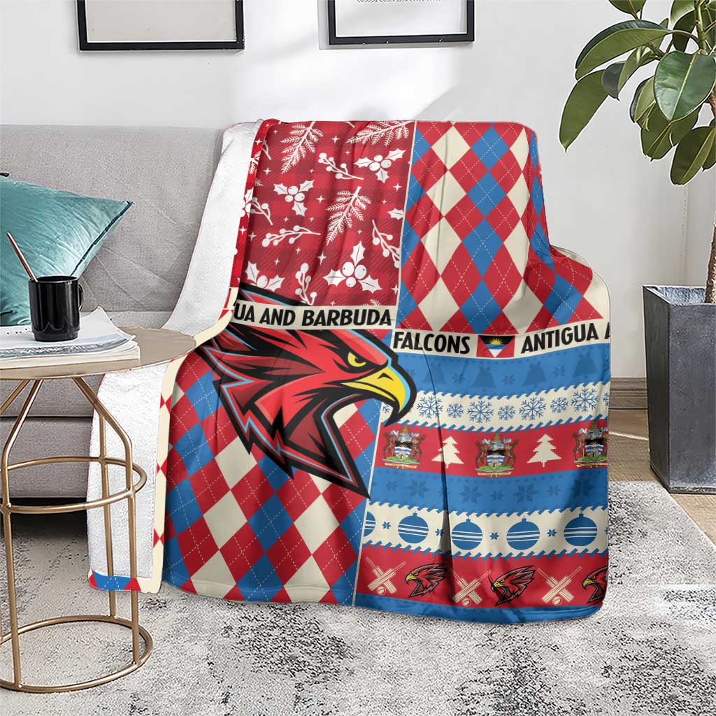 Antigua & Barbuda Cricket Christmas Blanket Merry Xmas Falcons - Wonder Print Shop