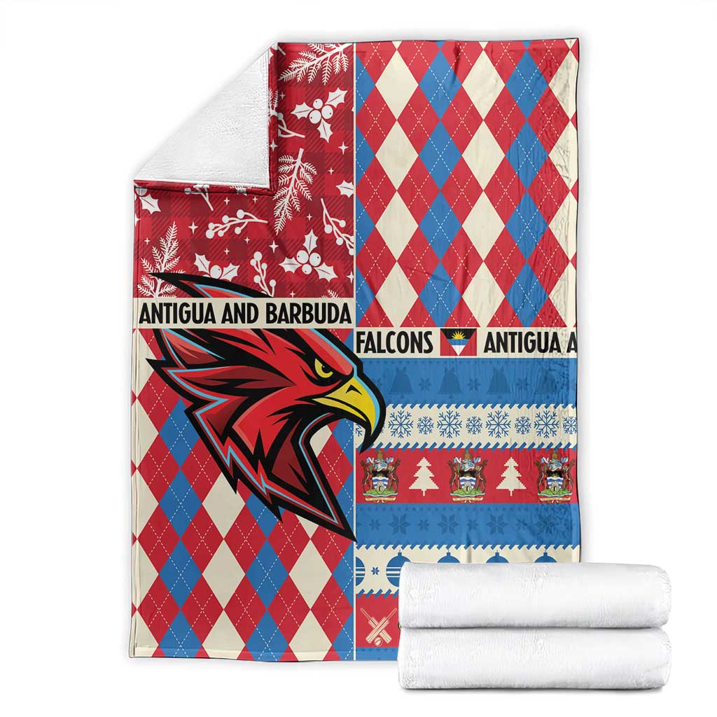 Antigua & Barbuda Cricket Christmas Blanket Merry Xmas Falcons - Wonder Print Shop