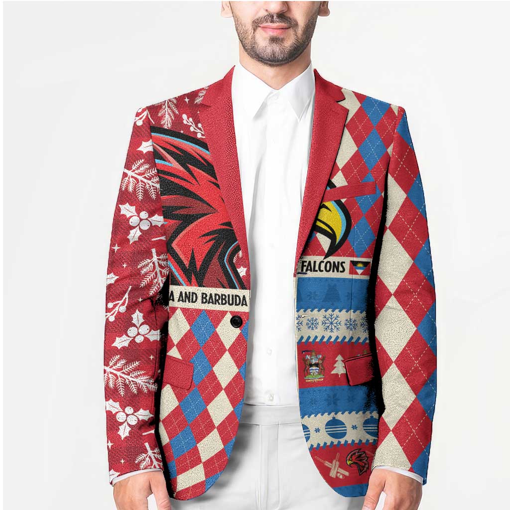Personalized Antigua & Barbuda Cricket Christmas Blazer Merry Xmas Falcons - Wonder Print Shop