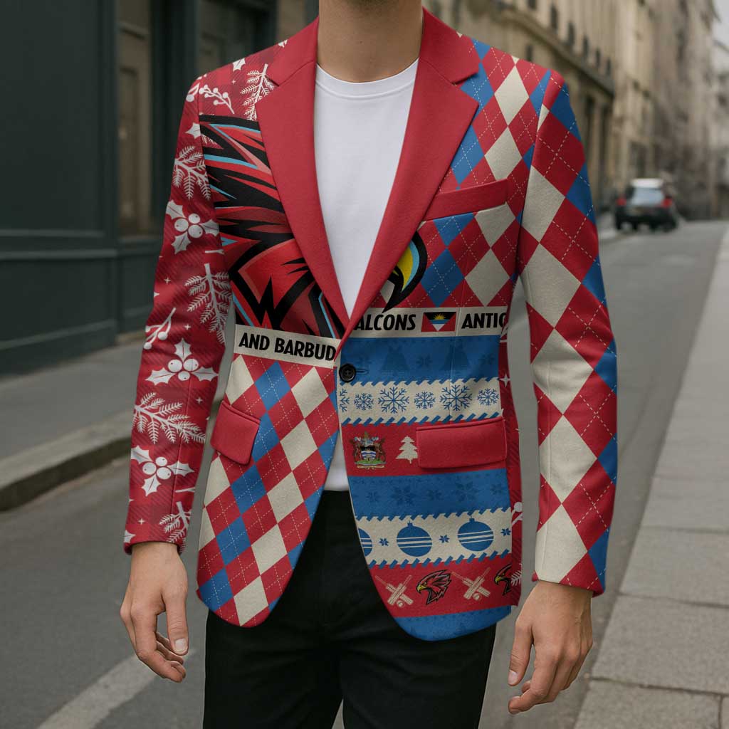 Personalized Antigua & Barbuda Cricket Christmas Blazer Merry Xmas Falcons - Wonder Print Shop