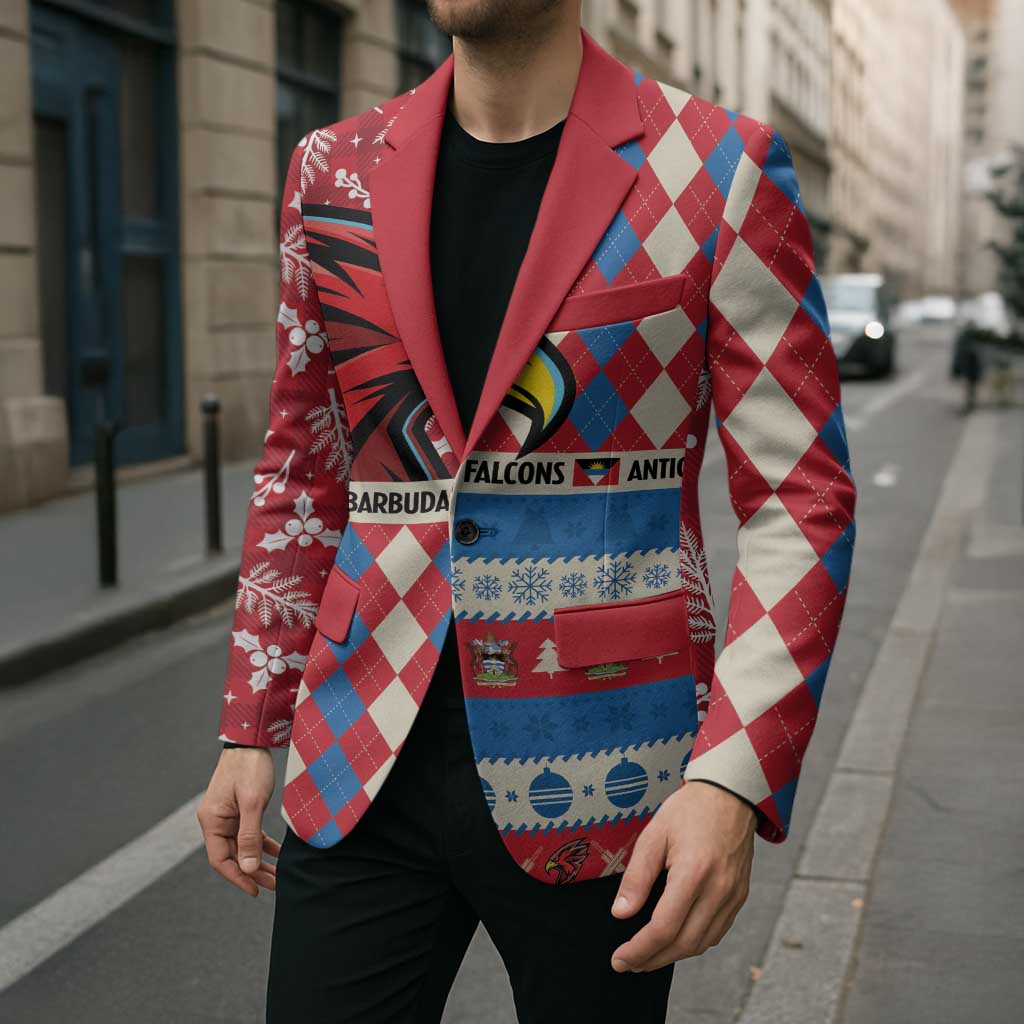 Personalized Antigua & Barbuda Cricket Christmas Blazer Merry Xmas Falcons - Wonder Print Shop