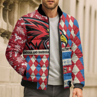 Personalized Antigua & Barbuda Cricket Christmas Bomber Puffer Jacket Merry Xmas Falcons - Wonder Print Shop