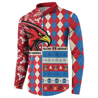 Personalized Antigua & Barbuda Cricket Christmas Button Sweatshirt Merry Xmas Falcons - Wonder Print Shop