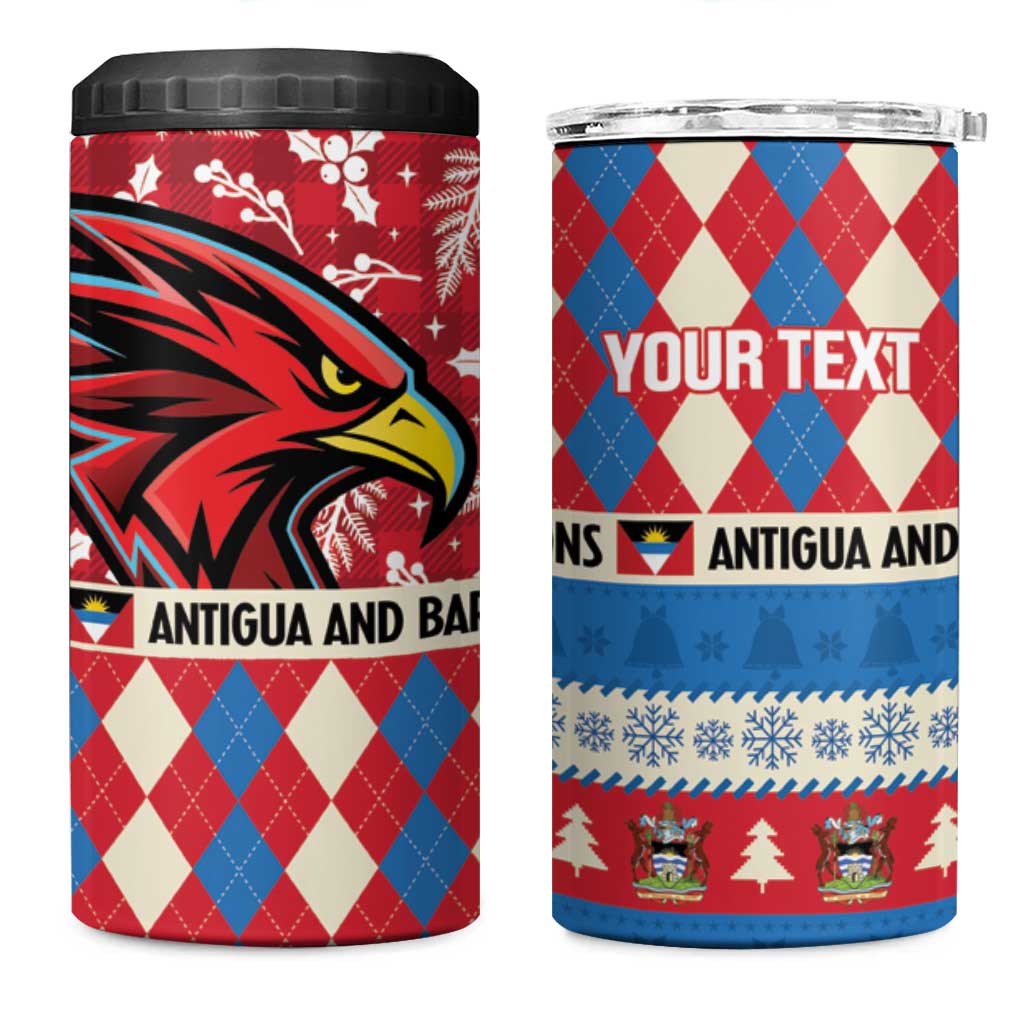 Personalized Antigua & Barbuda Cricket Christmas 4 in 1 Can Cooler Tumbler Merry Xmas Falcons - Wonder Print Shop