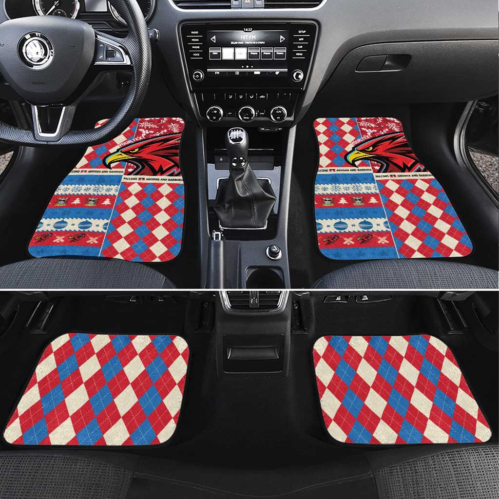 Personalized Antigua & Barbuda Cricket Christmas Car Mats Merry Xmas Falcons - Wonder Print Shop