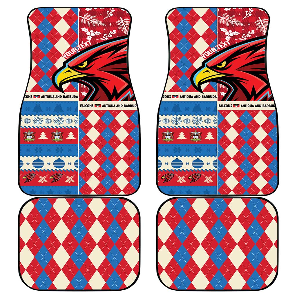 Personalized Antigua & Barbuda Cricket Christmas Car Mats Merry Xmas Falcons - Wonder Print Shop
