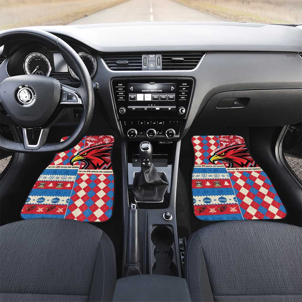 Personalized Antigua & Barbuda Cricket Christmas Car Mats Merry Xmas Falcons - Wonder Print Shop
