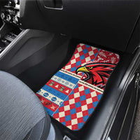 Personalized Antigua & Barbuda Cricket Christmas Car Mats Merry Xmas Falcons - Wonder Print Shop
