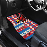 Personalized Antigua & Barbuda Cricket Christmas Car Mats Merry Xmas Falcons - Wonder Print Shop