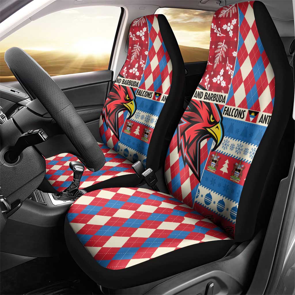 Antigua & Barbuda Cricket Christmas Car Seat Cover Merry Xmas Falcons - Wonder Print Shop