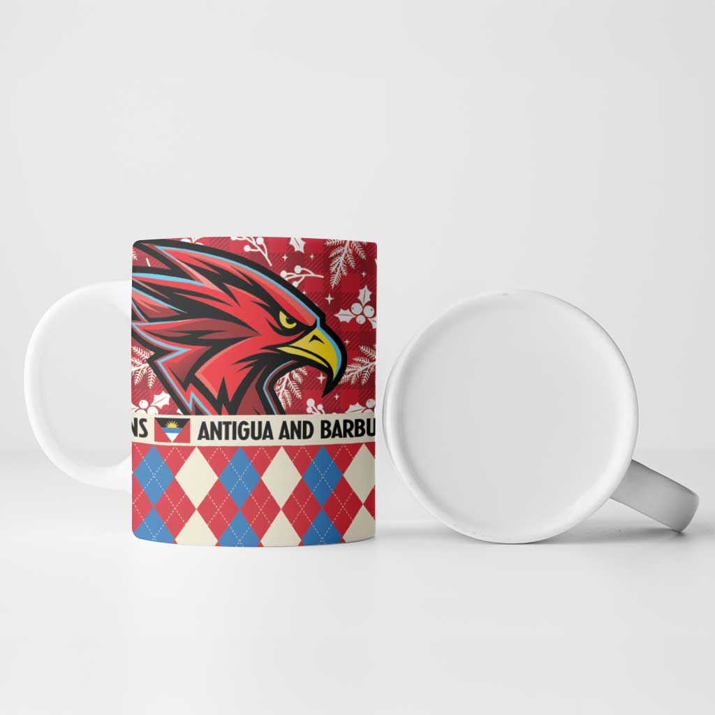Personalized Antigua & Barbuda Cricket Christmas Ceramic Mug Merry Xmas Falcons - Wonder Print Shop