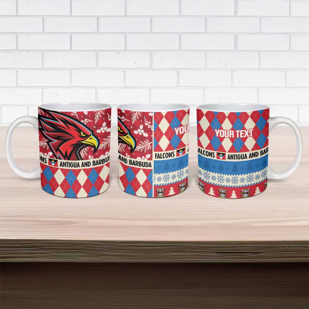 Personalized Antigua & Barbuda Cricket Christmas Ceramic Mug Merry Xmas Falcons - Wonder Print Shop