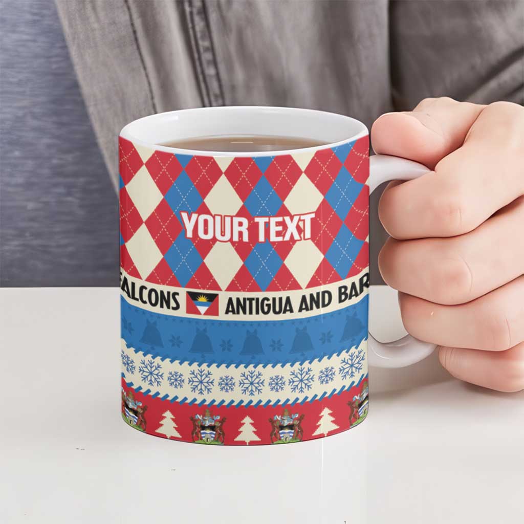 Personalized Antigua & Barbuda Cricket Christmas Ceramic Mug Merry Xmas Falcons - Wonder Print Shop