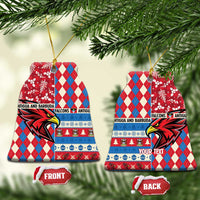 Personalized Antigua and Barbuda Cricket Christmas Ceramic Ornament Merry Xmas Falcons - Wonder Print Shop