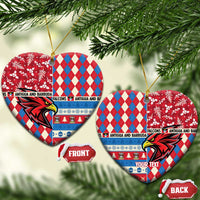 Personalized Antigua and Barbuda Cricket Christmas Ceramic Ornament Merry Xmas Falcons - Wonder Print Shop