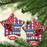 Personalized Antigua and Barbuda Cricket Christmas Ceramic Ornament Merry Xmas Falcons - Wonder Print Shop