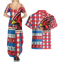 Personalized Antigua & Barbuda Cricket Christmas Couples Matching Summer Maxi Dress and Hawaiian Shirt Merry Xmas Falcons - Wonder Print Shop
