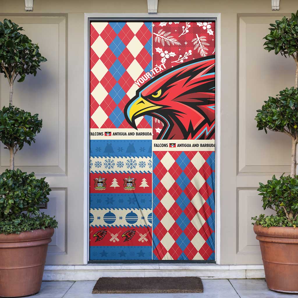 Personalized Antigua & Barbuda Cricket Christmas Door Cover Merry Xmas Falcons - Wonder Print Shop