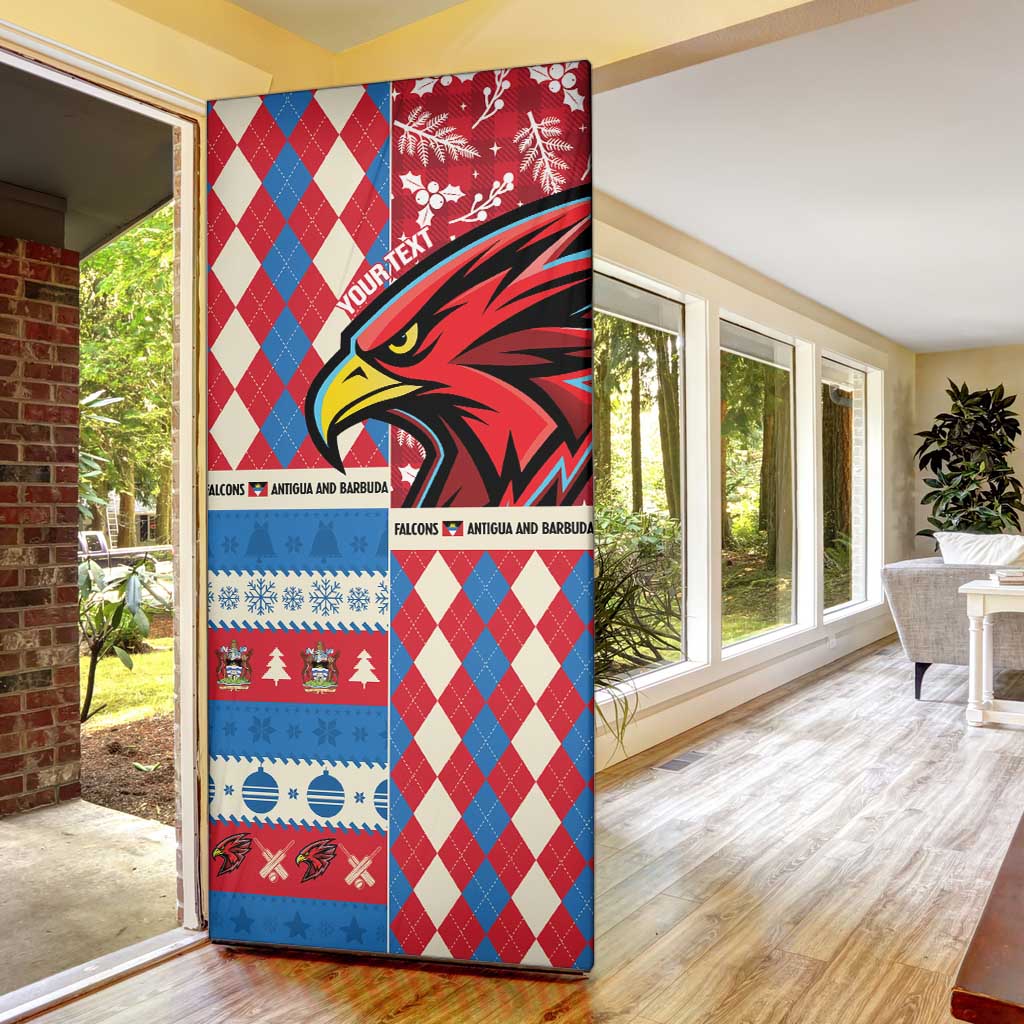 Personalized Antigua & Barbuda Cricket Christmas Door Cover Merry Xmas Falcons - Wonder Print Shop