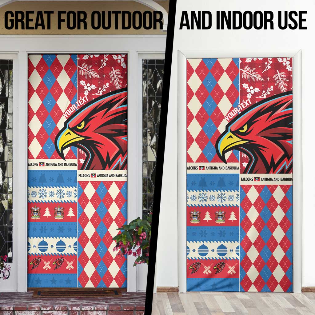 Personalized Antigua & Barbuda Cricket Christmas Door Cover Merry Xmas Falcons - Wonder Print Shop