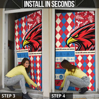 Personalized Antigua & Barbuda Cricket Christmas Door Cover Merry Xmas Falcons - Wonder Print Shop