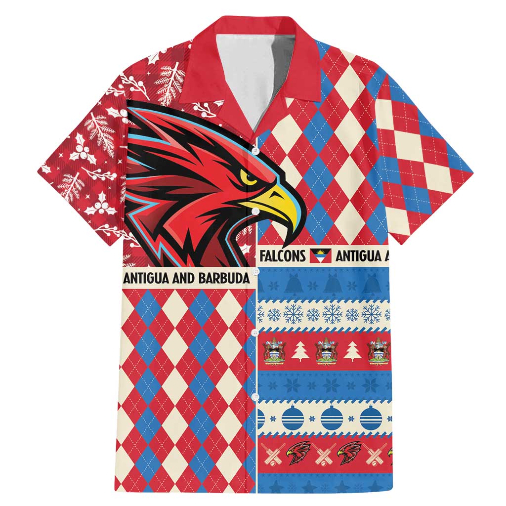 Personalized Antigua & Barbuda Cricket Christmas Family Matching Mermaid Dress and Hawaiian Shirt Merry Xmas Falcons - Wonder Print Shop