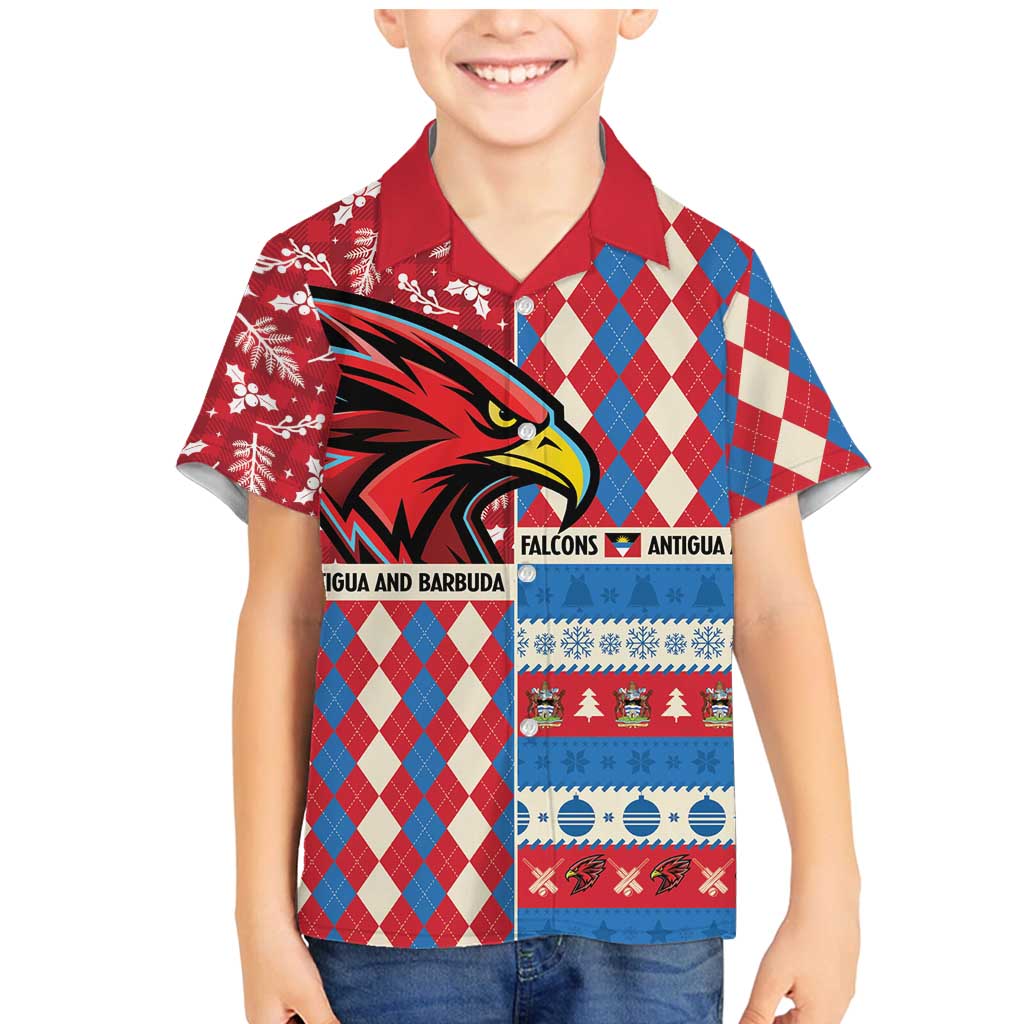 Personalized Antigua & Barbuda Cricket Christmas Family Matching Mermaid Dress and Hawaiian Shirt Merry Xmas Falcons - Wonder Print Shop