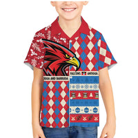 Personalized Antigua & Barbuda Cricket Christmas Family Matching Mermaid Dress and Hawaiian Shirt Merry Xmas Falcons - Wonder Print Shop