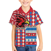 Personalized Antigua & Barbuda Cricket Christmas Family Matching Off The Shoulder Long Sleeve Dress and Hawaiian Shirt Merry Xmas Falcons - Wonder Print Shop